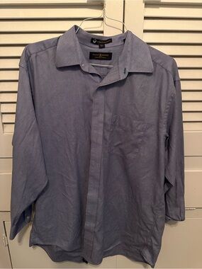Tommy Hilfiger Light Blue Cotton Button-Down Dress Shirt